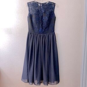 MINGDA’s DRESS Special occasion dress lace overlay full skirt Fully lined navy